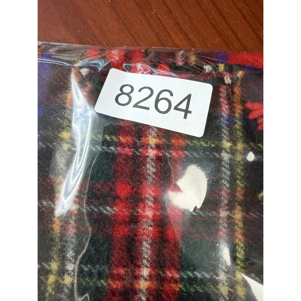 The Scotch House Johnstons Lambswool Tartan Scarf Red Plaid Made Scotland Fringe